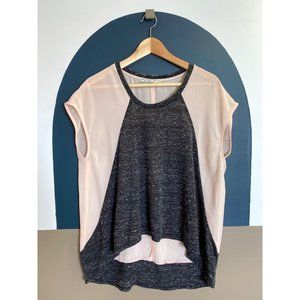 Chloe K colorblock high-low blouse